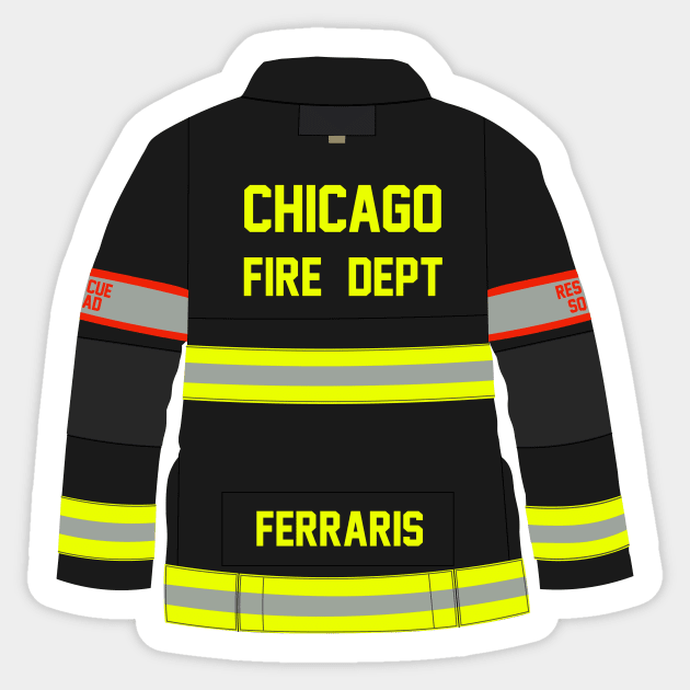 CHICAGO FIRE - TONY FERRARIS - SQUAD 3 - TURNOUT COAT Sticker by emilybraz7